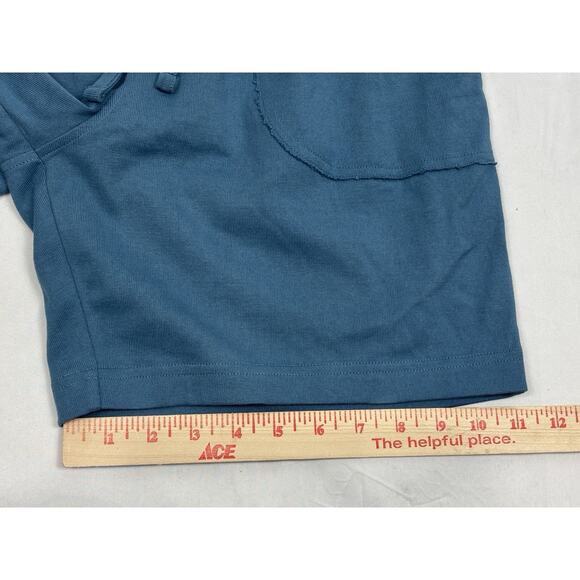 Up West Women’s M High Rise Corton Drawstring Shorts 6.5” Inseam Blue Pockets - Picture 3 of 10